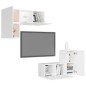vidaXL Set de muebles de salón TV 4 piezas madera de ingeniería blanco vidaXL Set de muebles de salón TV 4 piezas madera de ingeniería blanco