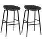vidaXL Taburetes de cocina 2 unidades negro vidaXL Taburetes de cocina 2 unidades negro