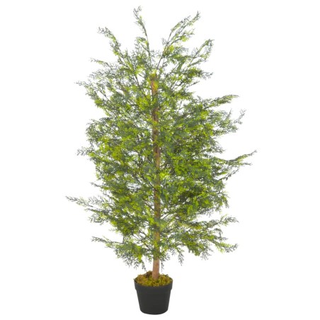 vidaXL Planta artificial árbol ciprés con macetero 120 cm verde