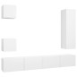 vidaXL Set de muebles de salón TV 5 piezas madera de ingeniería blanco vidaXL Set de muebles de salón TV 5 piezas madera de ingeniería blanco