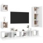 vidaXL Set de muebles de salón TV 5 piezas madera de ingeniería blanco vidaXL Set de muebles de salón TV 5 piezas madera de ingeniería blanco