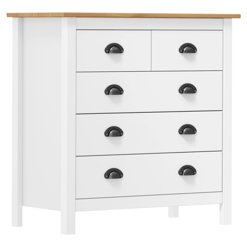 vidaXL Mesita de noche Hill madera maciza de pino blanco 79x40x80 cm vidaXL Mesita de noche Hill madera maciza de pino blanco 79x40x80 cm