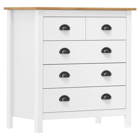 vidaXL Mesita de noche Hill madera maciza de pino blanco 79x40x80 cm