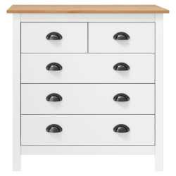 vidaXL Mesita de noche Hill madera maciza de pino blanco 79x40x80 cm