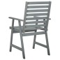 vidaXL Sillas de comedor de jardín 3 uds madera maciza de acacia gris vidaXL Sillas de comedor de jardín 3 uds madera maciza de acacia gris