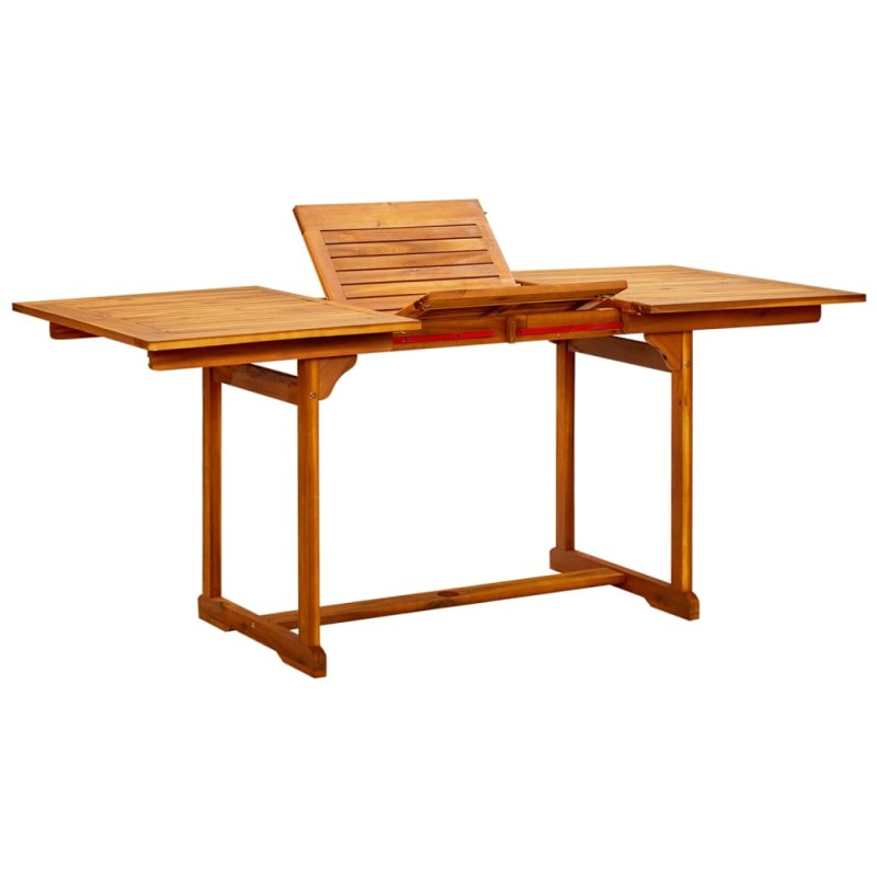 vidaXL Mesa de comedor jardín madera maciza acacia (120-170)x80x75 cm vidaXL Mesa de comedor jardín madera maciza acacia (120-170)x80x75 cm
