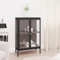 vidaXL Aparador de acero y vidrio negro 75x35x105 cm vidaXL Aparador de acero y vidrio negro 75x35x105 cm