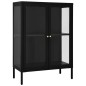 vidaXL Aparador de acero y vidrio negro 75x35x105 cm vidaXL Aparador de acero y vidrio negro 75x35x105 cm