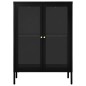vidaXL Aparador de acero y vidrio negro 75x35x105 cm vidaXL Aparador de acero y vidrio negro 75x35x105 cm