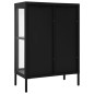 vidaXL Aparador de acero y vidrio negro 75x35x105 cm vidaXL Aparador de acero y vidrio negro 75x35x105 cm