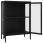 vidaXL Aparador de acero y vidrio negro 75x35x105 cm vidaXL Aparador de acero y vidrio negro 75x35x105 cm