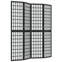 vidaXL Biombo plegable con 4 paneles estilo japonés negro 160x170 cm
