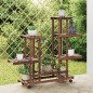 vidaXL Soporte de flores con ruedas madera maciza abeto 95x25x101 cm