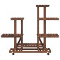vidaXL Soporte de flores con ruedas madera maciza abeto 95x25x101 cm