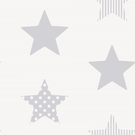 Noordwand Papel de pared Kids @ Home Superstar plateado y blanco