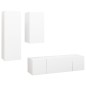vidaXL Set de muebles de salón TV 4 piezas madera de ingeniería blanco vidaXL Set de muebles de salón TV 4 piezas madera de ingeniería blanco
