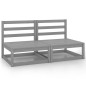 vidaXL Sofás central de jardín 2 unidades gris madera maciza de pino vidaXL Sofás central de jardín 2 unidades gris madera maciza de pino