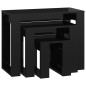vidaXL Mesas apilables 3 piezas madera contrachapada negro brillante vidaXL Mesas apilables 3 piezas madera contrachapada negro brillante