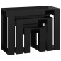 vidaXL Mesas apilables 3 piezas madera contrachapada negro brillante vidaXL Mesas apilables 3 piezas madera contrachapada negro brillante