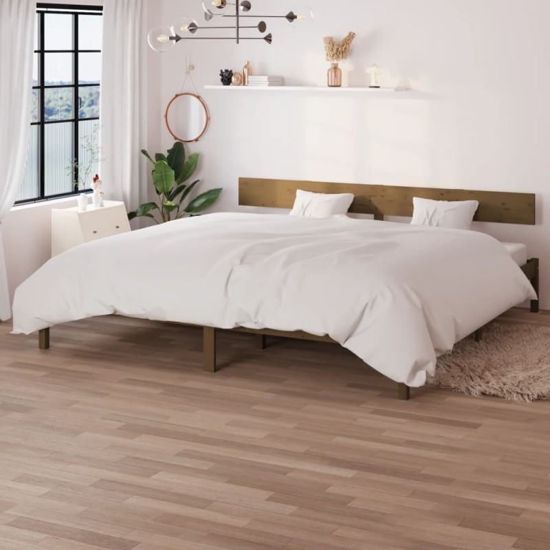 vidaXL Estructura de cama madera maciza pino marrón miel 200x200 cm