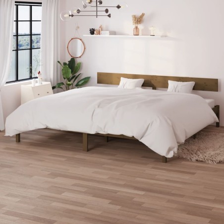 vidaXL Estructura de cama madera maciza pino marrón miel 200x200 cm