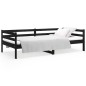 vidaXL Sofá cama de madera maciza de pino negro 80x200 cm vidaXL Sofá cama de madera maciza de pino negro 80x200 cm