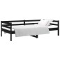 vidaXL Sofá cama de madera maciza de pino negro 80x200 cm vidaXL Sofá cama de madera maciza de pino negro 80x200 cm