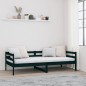vidaXL Sofá cama de madera maciza de pino negro 80x200 cm vidaXL Sofá cama de madera maciza de pino negro 80x200 cm
