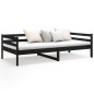 vidaXL Sofá cama de madera maciza de pino negro 80x200 cm vidaXL Sofá cama de madera maciza de pino negro 80x200 cm