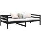 vidaXL Sofá cama de madera maciza de pino negro 80x200 cm vidaXL Sofá cama de madera maciza de pino negro 80x200 cm