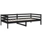 vidaXL Sofá cama de madera maciza de pino negro 80x200 cm vidaXL Sofá cama de madera maciza de pino negro 80x200 cm