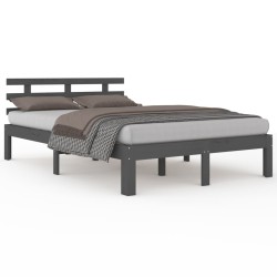 vidaXL Estructura de cama madera maciza gris 200x200 cm