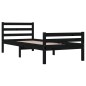 vidaXL Estructura de cama madera maciza negro 100x200 cm vidaXL Estructura de cama madera maciza negro 100x200 cm