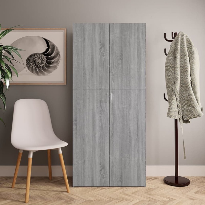 vidaXL Mueble zapatero madera contrachapada gris Sonoma 80x35,5x180 cm vidaXL Mueble zapatero madera contrachapada gris Sonoma 80x35,5x180 cm