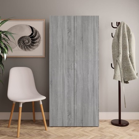 vidaXL Mueble zapatero madera contrachapada gris Sonoma 80x35,5x180 cm