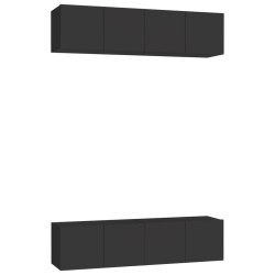 vidaXL Muebles de salón 4 uds madera ingeniería negro 60x30x30 cm