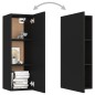 vidaXL Set de muebles de salón TV 3 piezas madera ingeniería negro