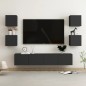 vidaXL Set de muebles de salón TV 6 pzas madera de ingeniería negro