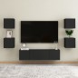 vidaXL Set de muebles de salón TV 6 pzas madera de ingeniería negro vidaXL Set de muebles de salón TV 6 pzas madera de ingeniería negro