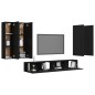 vidaXL Set de muebles de salón TV 6 piezas madera ingeniería negro