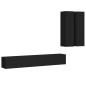 vidaXL Set de muebles de salón TV 4 pzas madera de ingeniería negro