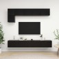 vidaXL Set de muebles de salón TV 5 pzas madera de ingeniería negro vidaXL Set de muebles de salón TV 5 pzas madera de ingeniería negro