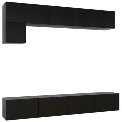 vidaXL Set de muebles de salón TV 5 pzas madera de ingeniería negro