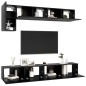 vidaXL Set de muebles de salón TV 5 pzas madera de ingeniería negro vidaXL Set de muebles de salón TV 5 pzas madera de ingeniería negro