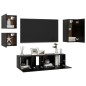 vidaXL Set de muebles de TV 5 piezas madera contrachapada negro