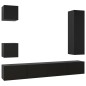 vidaXL Set de muebles de salón TV 5 pzas madera de ingeniería negro vidaXL Set de muebles de salón TV 5 pzas madera de ingeniería negro