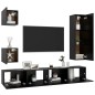 vidaXL Set de muebles de salón TV 5 pzas madera de ingeniería negro vidaXL Set de muebles de salón TV 5 pzas madera de ingeniería negro