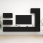 vidaXL Set de muebles de salón TV 8 piezas madera ingeniería negro