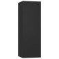 vidaXL Set de muebles de salón TV 8 piezas madera ingeniería negro
