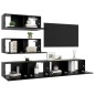 vidaXL Set de muebles de salón TV 6 pzas madera de ingeniería negro